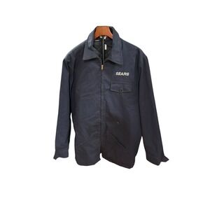 Vtg Topps Sears Work Jacket Navy Streetwear Quilted Lined Utility Coat Mens 44-T